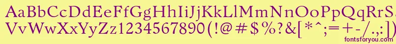 Bannikovac Font – Purple Fonts on Yellow Background
