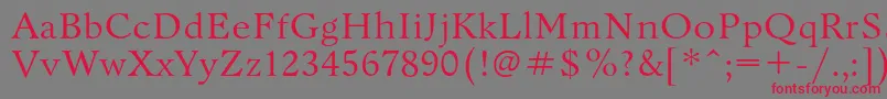 Bannikovac Font – Red Fonts on Gray Background