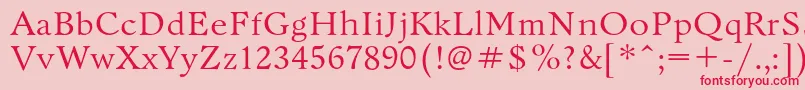 フォントBannikovac – ピンクの背景に赤い文字