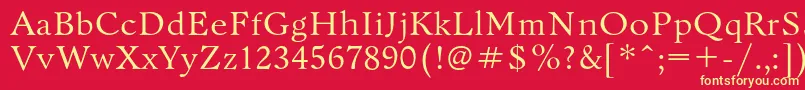 Bannikovac Font – Yellow Fonts on Red Background