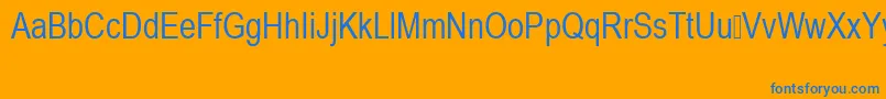フォントArialNarrowSpecialG1 – オレンジの背景に青い文字