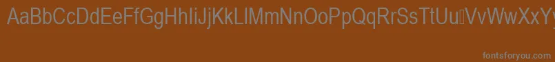 フォントArialNarrowSpecialG1 – 茶色の背景に灰色の文字