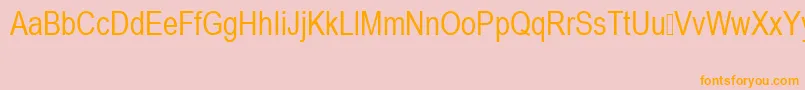 フォントArialNarrowSpecialG1 – オレンジの文字がピンクの背景にあります。
