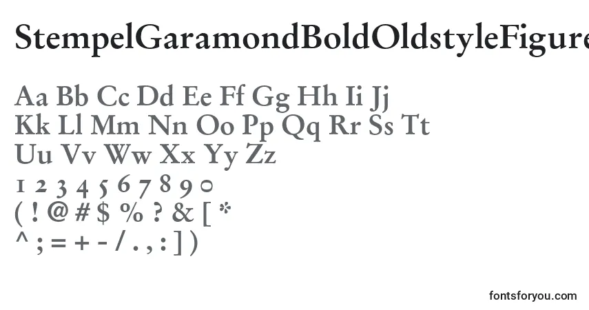 Czcionka StempelGaramondBoldOldstyleFigures – alfabet, cyfry, specjalne znaki