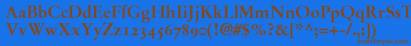 StempelGaramondBoldOldstyleFigures Font – Brown Fonts on Blue Background