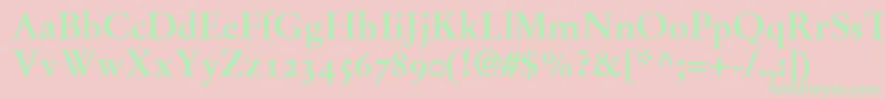 StempelGaramondBoldOldstyleFigures-Schriftart – Grüne Schriften auf rosa Hintergrund