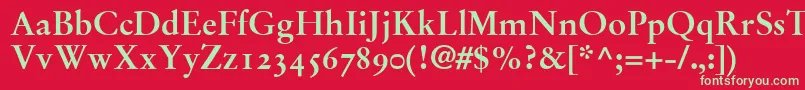 StempelGaramondBoldOldstyleFigures Font – Green Fonts on Red Background