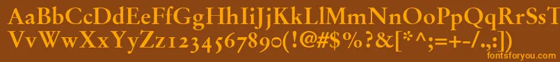StempelGaramondBoldOldstyleFigures Font – Orange Fonts on Brown Background