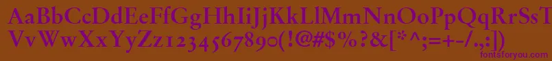 StempelGaramondBoldOldstyleFigures Font – Purple Fonts on Brown Background