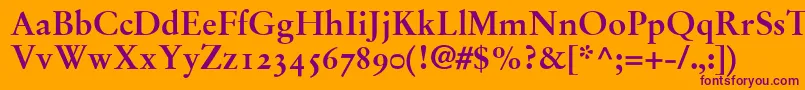 StempelGaramondBoldOldstyleFigures Font – Purple Fonts on Orange Background