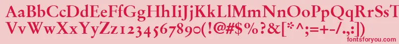 StempelGaramondBoldOldstyleFigures Font – Red Fonts on Pink Background