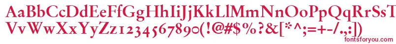 StempelGaramondBoldOldstyleFigures Font – Red Fonts on White Background