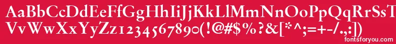 StempelGaramondBoldOldstyleFigures Font – White Fonts on Red Background