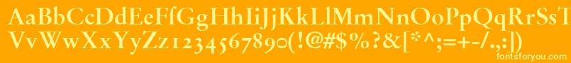 StempelGaramondBoldOldstyleFigures Font – Yellow Fonts on Orange Background