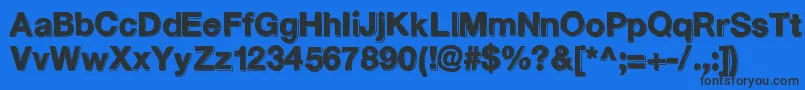 Television Font – Black Fonts on Blue Background