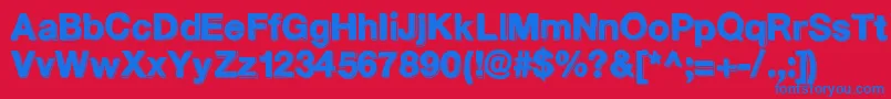 Television Font – Blue Fonts on Red Background