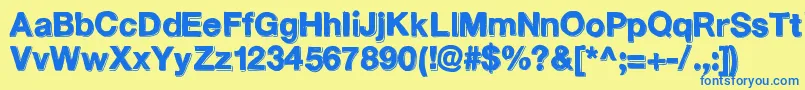 Television Font – Blue Fonts on Yellow Background