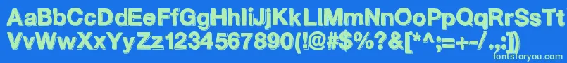 Television Font – Green Fonts on Blue Background