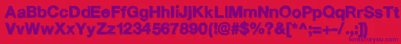 Television Font – Purple Fonts on Red Background