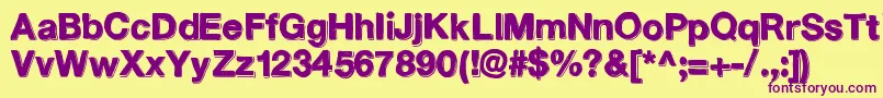 Television Font – Purple Fonts on Yellow Background