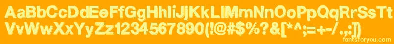 Television Font – Yellow Fonts on Orange Background