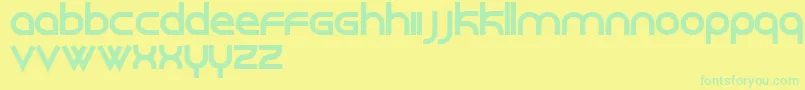 Roundabout-Schriftart – Grüne Schriften auf gelbem Hintergrund