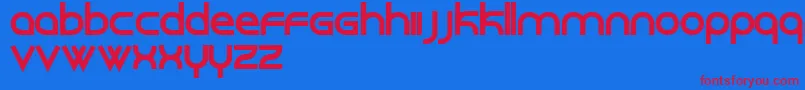 Roundabout Font – Red Fonts on Blue Background