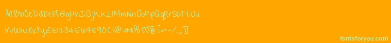 Candydelish Font – Green Fonts on Orange Background