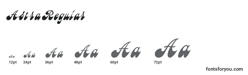 AstraRegular Font Sizes