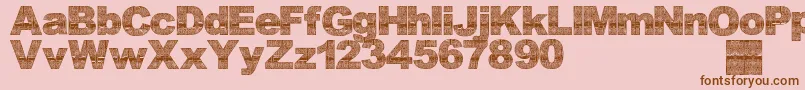 Asmatfont2007-Schriftart – Braune Schriften auf rosa Hintergrund