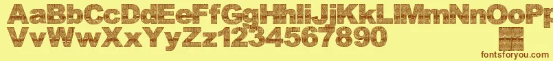 Asmatfont2007 Font – Brown Fonts on Yellow Background