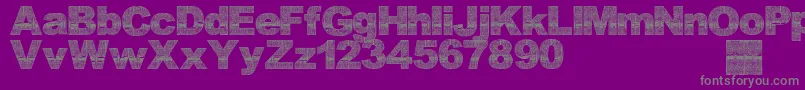 Asmatfont2007-Schriftart – Graue Schriften auf violettem Hintergrund