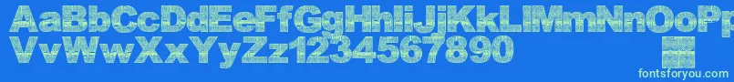 Asmatfont2007 Font – Green Fonts on Blue Background