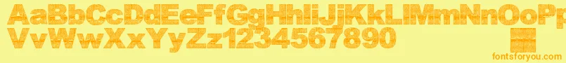 Asmatfont2007 Font – Orange Fonts on Yellow Background