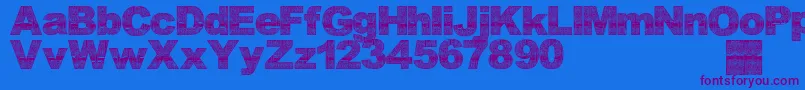 Asmatfont2007-Schriftart – Violette Schriften auf blauem Hintergrund