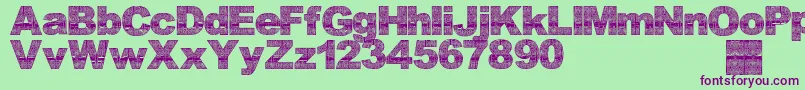 Шрифт Asmatfont2007 – фиолетовые шрифты на зелёном фоне