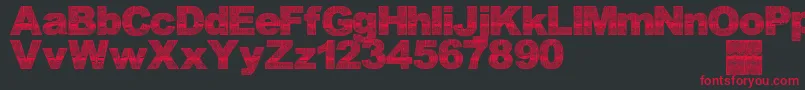 Asmatfont2007-Schriftart – Rote Schriften auf schwarzem Hintergrund
