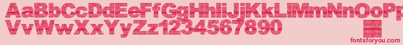 フォントAsmatfont2007 – ピンクの背景に赤い文字