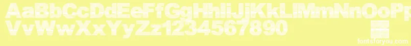 Asmatfont2007 Font – White Fonts on Yellow Background