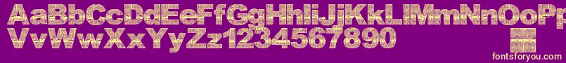 Asmatfont2007 Font – Yellow Fonts on Purple Background