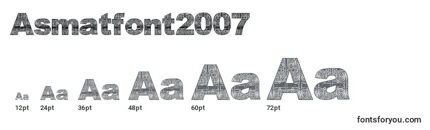Asmatfont2007-fontin koot