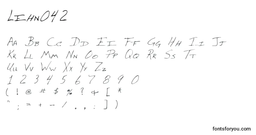 A fonte Lehn042 – alfabeto, números, caracteres especiais
