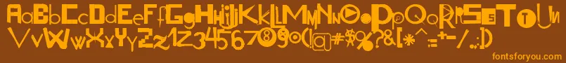 Acogessic Font – Orange Fonts on Brown Background