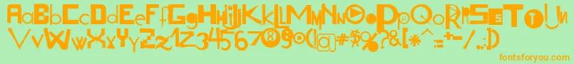 Acogessic Font – Orange Fonts on Green Background