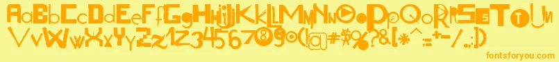 Acogessic Font – Orange Fonts on Yellow Background