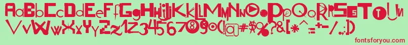 Acogessic Font – Red Fonts on Green Background