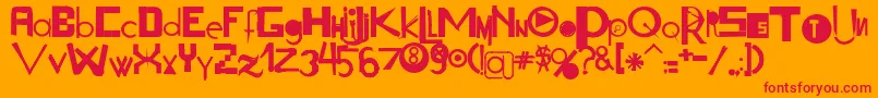 Acogessic Font – Red Fonts on Orange Background