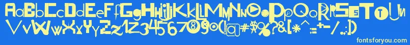 Acogessic Font – Yellow Fonts on Blue Background
