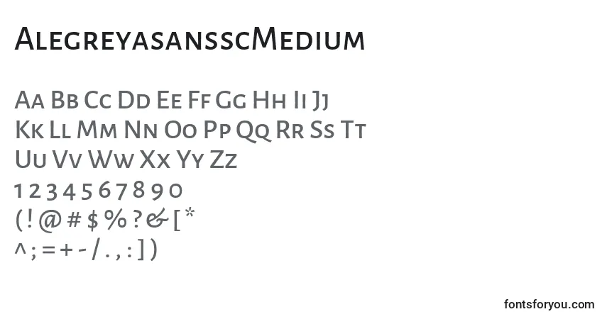 Schriftart AlegreyasansscMedium – Alphabet, Zahlen, spezielle Symbole