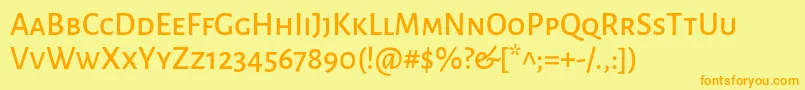 AlegreyasansscMedium Font – Orange Fonts on Yellow Background